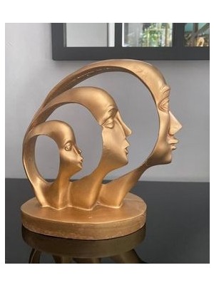 Anne Baba Çocuk Soyut Yüz Biblo Aile Mask