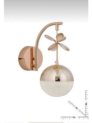 Kelebek 3 Renk Ledli Gold LED Aplik