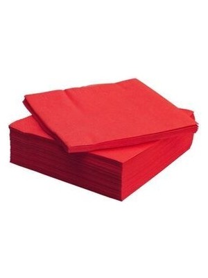 IKEA 24x24 cm Kırmızı Renkli Peçete 50 Adet Paket Yumuşak Dokulu Kağıt