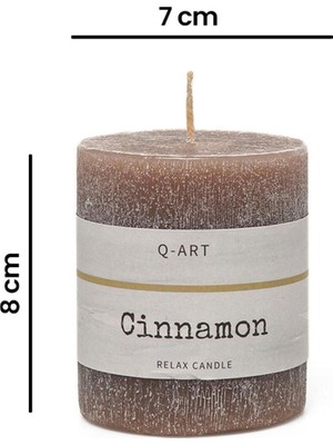 Q-Art Cinnamon Silindir Blok Mum-7 x 8  cm