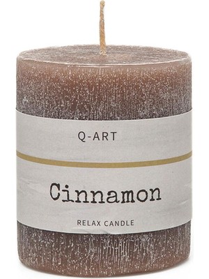 Q-Art Cinnamon Silindir Blok Mum-7 x 8  cm