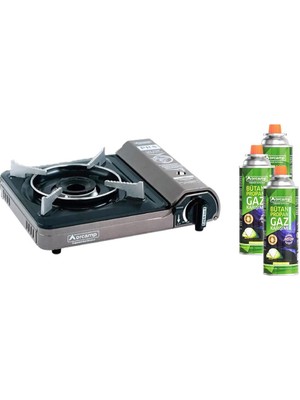 Orcamp Tekli Portatif Ocak Gri+3 Adet Kartuş KTS-227 ORC-010-E3