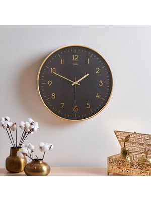 Galaxy Eminent Duvar Saati - Siyah - 43 cm