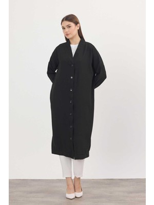 Rays 4378A Düğmeli Uzun Tunik Siyah