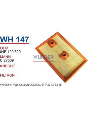 Wunder WH147 Hava Filtresi Golf Vı Vıı A3 12-Ibiza Leon 12 FN4724 MRMOEM-1082367