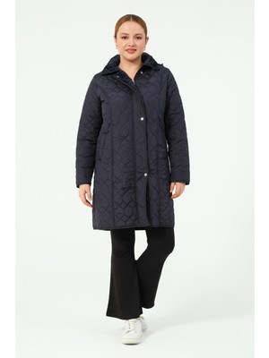Glr & Gym Ahunaz Büyük Beden Içi Tüylü Kapüşonlu Kapitone Mont