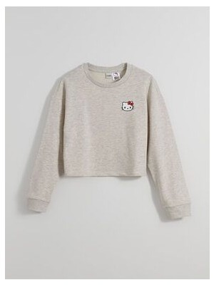 Lcw Kids Bisiklet Yaka Hello Kitty Baskılı Kız Çocuk Crop Sweatshirt