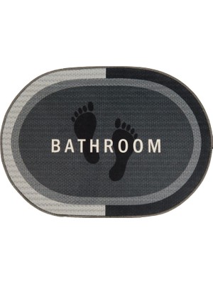 Evidea Soft Bathroom Oval Sihirli Banyo Paspası - Antrasit - 50 x 70  cm