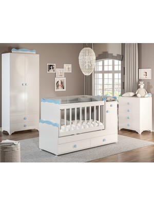 Patiko Bby 970 Babysun 2 Kapılı Bebek Odas Takımı Mavi