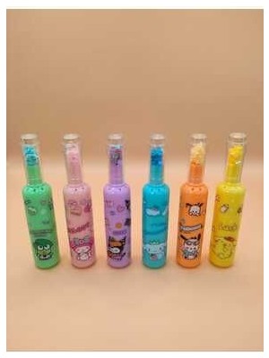 Renkli Vibes Kuromi Şişe Şeklinde 6 Renkli Fosforlu Keçeli Mini Kalem