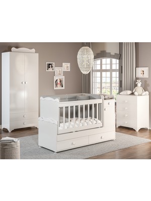 Patiko Bby 970 Babysun 2 Kapılı Bebek Odası Takımı Beyaz