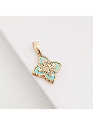 Altın Plaza Mint Yeşili Alhambra Yonca Altın Charm KL11849