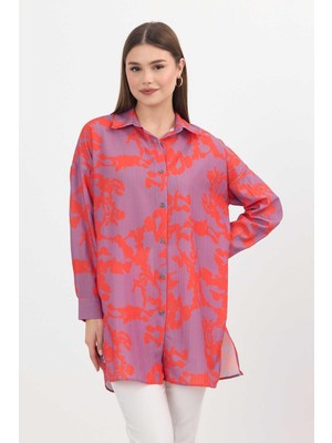 4401A Desenli Tunik Orange