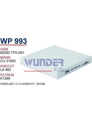 Wunder WP993 Polen Filtresi Honda Jazz 1.2-1.4 Honda City 2010 Md MRMOEM-1084908