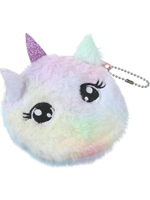 Unicorn Küçük Yumuşak Karikatür Sevimli Bozuk Para Cüzdanı Kadın Peluş Cüzdan Debriyaj Zip Kart Anahtar Çanta Yurt Dışından