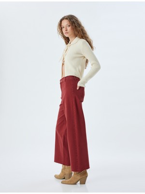 Koton Geniş Kısa Paça Kot Pantolon Standart Bel -  Sandra Jeans