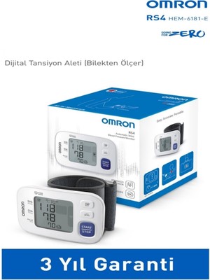 Omron Rs4 HEM-6181-E Sensörlü 60 Hafızalı Bilekten Tansiyon Aleti