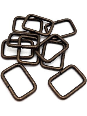 Angel Çanta Aksesuar 3.5x2 cm Antik Renk  Dikdörtgen  Halka 10 Adet