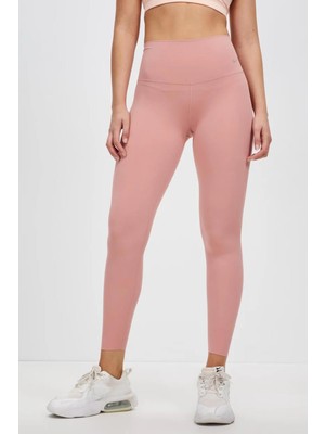 Nike Dri Fit Zenvy Gentle Support High Waisted 7/8 Leggings Kadın Yüksek Bel Iç Cepli Spor Tayt Pembe