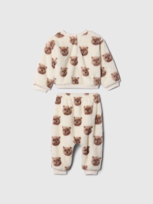 Bebek Kırık Beyaz Sherpa Brannan Bear Outfit Set