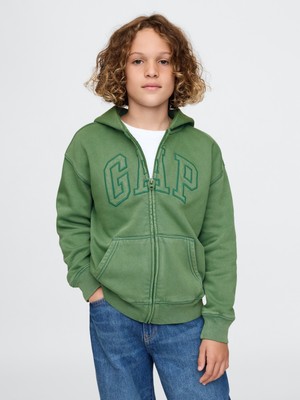 Erkek Çocuk Yeşil Gap Logo Vintage Soft Fermuarlı Sweatshirt
