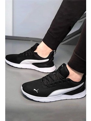 Puma Anzarun Lite 37112802 Siyah Beyaz Spor Ayakkabı Kauçuk Tabanlı Hafif ve Esnek Erkekler İçin