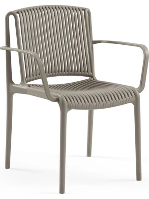 Divona Home Nes Plastik Kollu Bahçe Sandalyesi 4 Adet