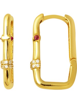 Lia Köşeli 14 Ayar Altın Bayan Küpe