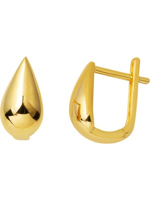 Bilezikci Damla Model Taşsız Bayan Altın Küpe