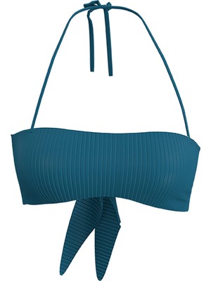 Olaian Kadın Çıkarılabilir Pedli Straplez Bikini Üstü - Mavi - Dokulu - LAURA