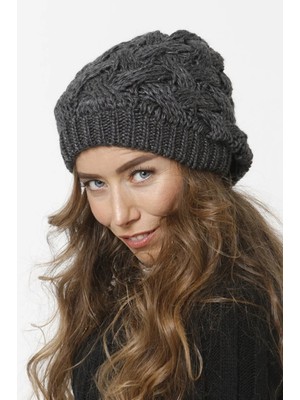 FLORİ Sepet Örgü Astarlı Triko Bere