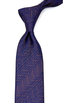 Kravatkolik Lacivert Kum Desen Mendilli Klasik Kravat KK12933