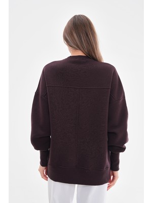 Kalp Detaylı Acı Kahve Sweatshirt