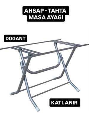 Dogant Metal Katlanır Ahşap-Werzalit 90 x 90 Masalar Için Katlanabilir Masa Ayağı