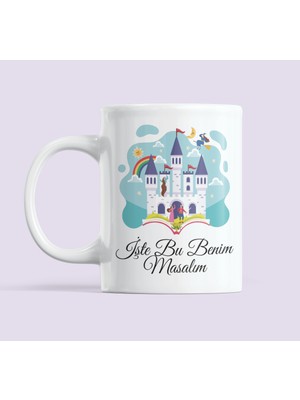 Nino Store Benim Masalım ve Şatom Sevgililer Günü Temalı Hayaller Aşk Hediyelik Baskılı Kupa Bardak