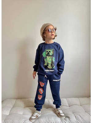 Sacro Kids Tnt Minecraft Baskılı Eşofman-Sweatshirt 2 Iplik Mevsimlik Erkek Çocuk Takım