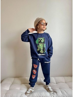 Sacro Kids Tnt Minecraft Baskılı Eşofman-Sweatshirt 2 Iplik Mevsimlik Erkek Çocuk Takım