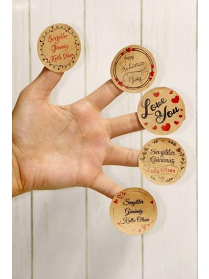 Vice Sevgililer Günü Etiketi -Sevgililer Gününüz Kutlu Olsun Baskılı -70 Adet Kraft Love Etiket (4,5 Cm)