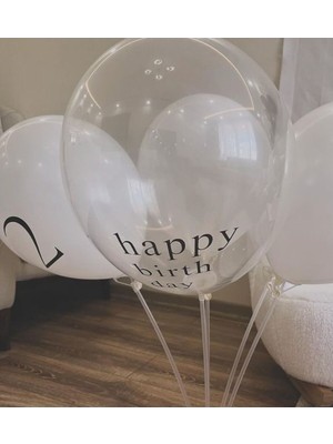 Doğum Günü Kutlama Balonu - Happy Birthday Şeffaf Balon