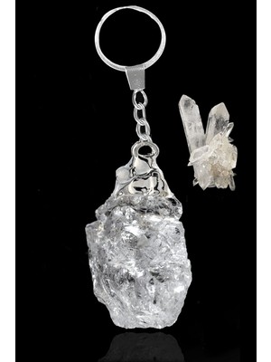 Erilsa Sertifikalı Ham Işlenmemiş Model Kristal Kuvars Taşı Doğal Taş Anahtarlık