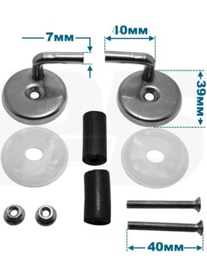 Desiphon Klozet Kapak Montaj Vidası / Menteşesi Üstten Sıkmalı Metal  -  Krom  Paslanmaz