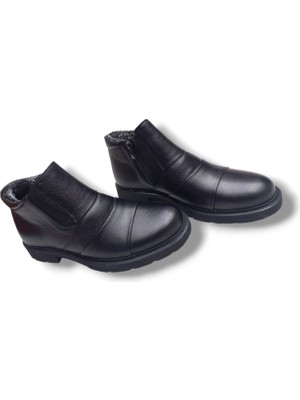 Growish GR0247  Deri Içi Kürk Miflon Kaydırmaz Taban Bağcıksız Kolay Giyim Bot