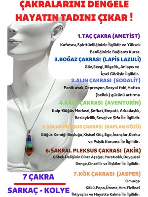 Sertifikalı Pandül Kesim 7 Çakra Doğal Taş Kadın Kolye Sarkaç Özel Kesim Kolye Zinciri Hediyeli