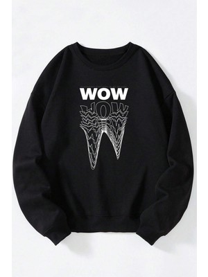 The Wert Guardıans Of Poseıdon Baskılı Kadın/erkek Siyah Bisiklet Yaka Pamuklu Sweatshirt