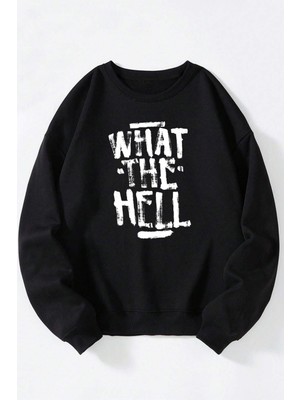 The Wert There Is No Tomorrow Baskılı Kadın/erkek Siyah Bisiklet Yaka Pamuklu Sweatshirt