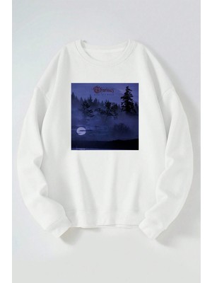 The Wert Thurisaz Scent Of A Dream Baskılı Kadın/erkek Beyaz Bisiklet Yaka Pamuklu Sweatshirt
