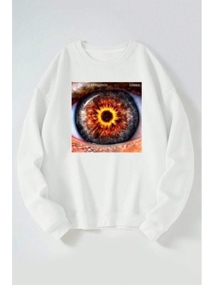 The Wert Breking Benjamin Ember Baskılı Kadın/erkek Beyaz Bisiklet Yaka Pamuklu Sweatshirt