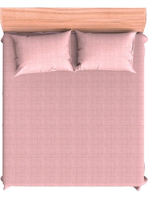 Maki Home Pamuklu Kırçıl Efektli Pembe 100 x 200+50 x 70 Polycotton Tek Kişilik Lastikli Çarşaf Seti