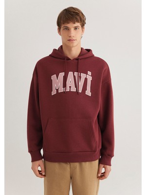 Mavi Logo Baskılı Kapüşonlu Bordo SWEATSHIRT067149-70396