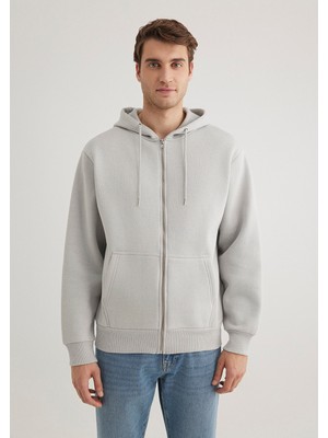 Mavi Kapüşonlu Fermuarlı Gri Basic SWEATSHIRT0S10277-70075